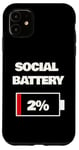 Coque pour iPhone 11 Batterie sociale 2 %