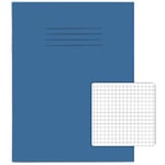 Rhino Exercise Book 226 x 178mm Squared 5 mm Stapled Side Bound Manila Soft Cover Blue Not perforated 80 Pages Pack of 100