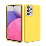 HSP Coque pour Samsung Galaxy A33 5G [Anti-poussière] étui de Protection en Silicone TPU Premium | Résistant aux Chocs | Protecteur d'écran et de caméra | Housse Ajustement Parfait Mat | Jaune