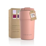 LARS NYSØM Thermo Coffee Mug-to-go 17oz | Travel Mug 0.5 Liter with Insulation | Leak Proof Stainless Steel Thermal Mug for Coffee and Tea on The Go | Tea Mug (Blush Rose, 500ml)