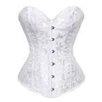 ZXF Bustiers et Corsets Femme Femmes Corsets et Bustiers Jacquard Brocade Corset Lingerie (Color : White, Size : 5XL-Large)