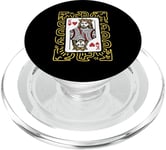 King Of Hearts Doodle - Vintage Graphic Card Game Lover PopSockets PopGrip for MagSafe