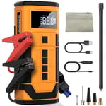 SYTUNG 4 in 1 Jump Starter Power Pack& Tyre Inflator, 2000A Car Battery Booster, 20000mAh Portable Power Bank with 150 PSI Tyre Air Compressor, 12V Electric Air Pump, Digital Display LED Light