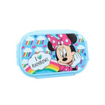 My sweety pop - Boîte à goûter fille - Lunch box - enfant - Crèche - Maternelle - Ecole - Vacances - Repas - 21 cm - Couverts - Cuitochette - Idée Cadeau - Sans BPA - Minnie Mouse - Rose/Bleu