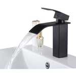 Cecipa - Robinet Lavabo Cascade, Mitigeur de Lavabo Cascade en Laiton pour Salle de Bain, l'Eau Froide & Chaude, Robinet de Lavabo Chromé Durable,