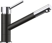 Blanco 526175 Kano - Black/Chrome Kitchen Sink tap with a Fixed spout Kano-black/chrome-526175, Hochdruck