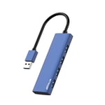 ANYPLUS Hub USB 3.0 en Alliage d'aluminium Ultra Fin, répartiteur USB Portable à 4 Ports, hub USB pour Ordinateur Portable, PC, MacBook, iMac, Surface Pro, Mac Pro, clé USB, XPS 【Bleu】