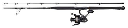 PENN Wrath II Boat Spinning Combo, Boat Fishing Rod and Reel Combo, Sea - Boat Fishing, Perfect Rod to Catch a Wide Range of Saltwater Species, Cod, Pollock, Seabass, Halibut, Black, 2.13m |30-50lb