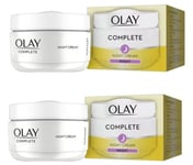 2x Olay Complete Night Cream Hydration & Skin Protection 50ml