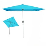 Urban Living SUNNYDAYS PARASOL 2X3MTR INCLINABLE TURQUOISE AVEC MAT EN ALUMINIUM ET BALEINE EN ACIER