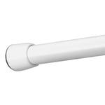 iDesign iDesign 78472 Tringle à Rideau de Douche, Tringle de Tension Courte en Métal Sans Perçage, Tringle de Rideau de Douche Télescopique pour Salle de Bain et Douche, Blanc, 66 - 107 cm