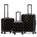 Flight Knight Luggage Set - 8 Wheel Hard Case Suitcases - Side Lock - Cabin & Check-in Large Sizes - easyJet, British Airways, Ryanair, Jet 2 Approved