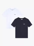 HUGO BOSS Kids' T-Shirts, Pack of 2, Navy/White