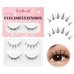 Fadlash Faux Cils Volume Russe Cils 3D Extension Cluster Cils 2 Paires Cils Individuels Reutilisable DIY Facile À Appliquer À La Maison(WJ26+S1)