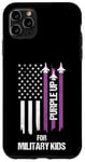 Coque pour iPhone 11 Pro Max Purple Up For Military Kids Drapeau américain Enfant militaire