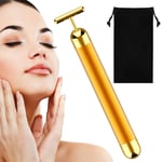 Masseur Facial Vibrant A Barre D'OR Masseur Pour Le Visage Avec Pochette