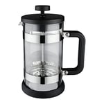 Café Olé Moderno 1000ml Cafetière presse française Machine à café, 8 tasses, Noir/Argent