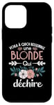 Coque pour iPhone 12 mini Blonde qui déchire Humour idée Cadeau Femme Blondasse