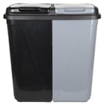 90L Dual Compartment Kitchen Rubbish Bin Waste Recycling And Laundry Basket