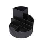 MAUL organisateur de bureau MAULrundbox 140x125mm | Organiseur stylé à 6 compartiments | Pour ranger stylos, ciseaux et carte de notes | Rangement pratique pour le bureau | Noir