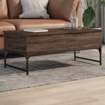 vidaXL Coffee Table Brown Oak 100x50x40 cm Engineered Wood and Metal UK