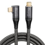 Cable USB C Coudé 1M ,Câble USB C vers USB C 20Gbps USB 3.2 Gen2x2 90 Degrés Cable, 4K@60Hz HDR, 100W Cable USB C Charge Rapide Quick Charge For MacBook Pro, Xiaomi, Samsung S21 S22 S23