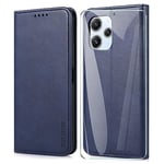 THIYUFUNS Coque pour Xiaomi Redmi 12 4G / 5G (6.79") avec Verre Trempé Protection écran,Housse Cuir PU Portefeuille Magnétique pour Xiaomi Redmi 12 4G / 5G (6.79") - Bleu