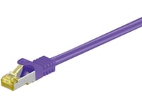 Goobay Rj45 Patchkabel, Cat 6A S/Ftp (Pimf), 500 Mhz Med Cat 7 Råkabler, Lilla - Kabellengde 1,5 M