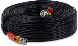 RG59 2+ 20m BNC Video Power 2 IN 1 Cable for CCTV Camera  - Black