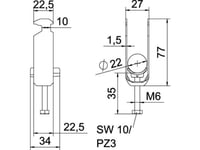 Obo Bs-H2-K-22 Ft U-Klämma 2056 2F 16-22Mm Varmförzinkad 1186217 50 (1186217)