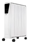 Bastilipo Fenix 2-2500 - Radiateur à huile - Puissance 2500W - Écran LED tactile - 3 niveaux de puissance - Effet Cheminée - 11 éléments, Blanc