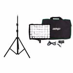 Ledgo E268C Bi-Color + Egg Crate + Bag + LS-170 Light Stand LED-panel Kit