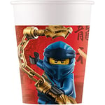 Procos- Gobelets Papier Lego Ninjago, 93510P, Multicolore, 8 Unité (Lot de 1)