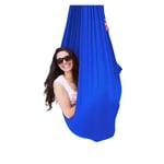 YANFEI Indoor Therapy Swing for Kids with Special Needs Cuddle Up To 440lbs Aspergers and Sensory Integration Child Elastic Parcel Steady Seat Hammock (Color : DARK BLUE, Size : 100X280CM/39X110IN)