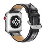 Apple Watch Series 4 40mm villihevos rakenne pinnoitettu lehmänvuohen nahkainen kellon vaihto ranneke - Musta