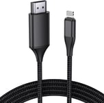 Câble Hdmi Pour Iphone 4M, Connecteur Adaptateur De Câble Hdmi Hdtv 1080P Amélioré, Convertisseur Compatible Avec L'Écran De Synchronisation Vidéo Av Numérique Pour Appareils Iphone/I-Pad