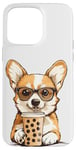 iPhone 15 Pro Max Cute Pun Corgi Dog Drink Bubble Tea Boba Tea Puppy Dog Lover Case