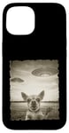 Coque pour iPhone 15 Chihuahua Chien Selfie Vieux Téléphone Photo Drôle Observation OVNI