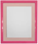 FRAMES BY POST 0.75 Inch Pink Picture Photo Frame With Pink Mount 6 x 4 Image Size 4.5 x 2.5 Inch Plastic Glass