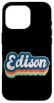 Coque pour iPhone 16 Pro Edison Prénom Garçon Style Vintage Années 70 80 Personnalisé