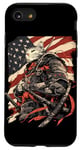 iPhone SE (2020) / 7 / 8 Cat Samurai American Flag Samurai Cat Art Patriotic Cat Case