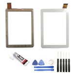 VITRE ECRAN TACTILE POUR   POLAROID MID3807 7"  BLANC OUTILS+COLLE