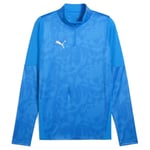 PUMA Treningsgenser teamCUP 1/4 Glidelås - Electro Royal/Sølv, størrelse 3XL