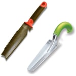 Couteau de sol à main + Transplantoir ergonomique - Outils multifonctions pour votre jardin - Jardinage - Coupe-racine - Multicouleur - Venteo