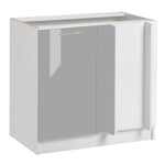 Cuisineandcie - Meuble d'angle bas Eco Gris Brillant 1 porte L 105 cm