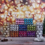 24pcs Glitter Christmas Baubles Xmas Tree Ornament Hanging Ball Blue 4cm