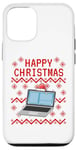 Coque pour iPhone 12/12 Pro Ordinateur laid Noël technicien informatique bureau drôle