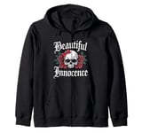 Beautiful Innocence Cute Skull and Roses Dark Edgy Sarcastic Zip Hoodie