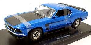 WELLY - Voiture de 1969 couleur bleu – FORD Mustang boss 302 - 1/18 - WEL1251...