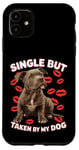 Coque pour iPhone 11 Célibataire mais prise par mon chien, mon pitbull est ma Saint-Valentin